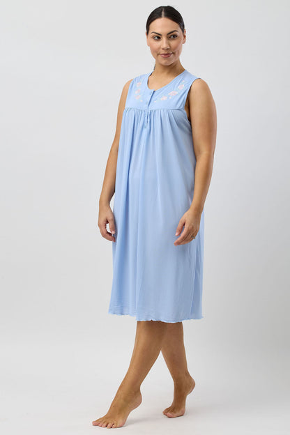 TRILOBAL SLEEVELESS NIGHTIE CORNFLOWER - SK425T5