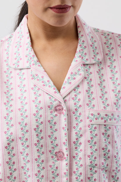 TULIP STRIPE PJ SET PINK - SK500T6
