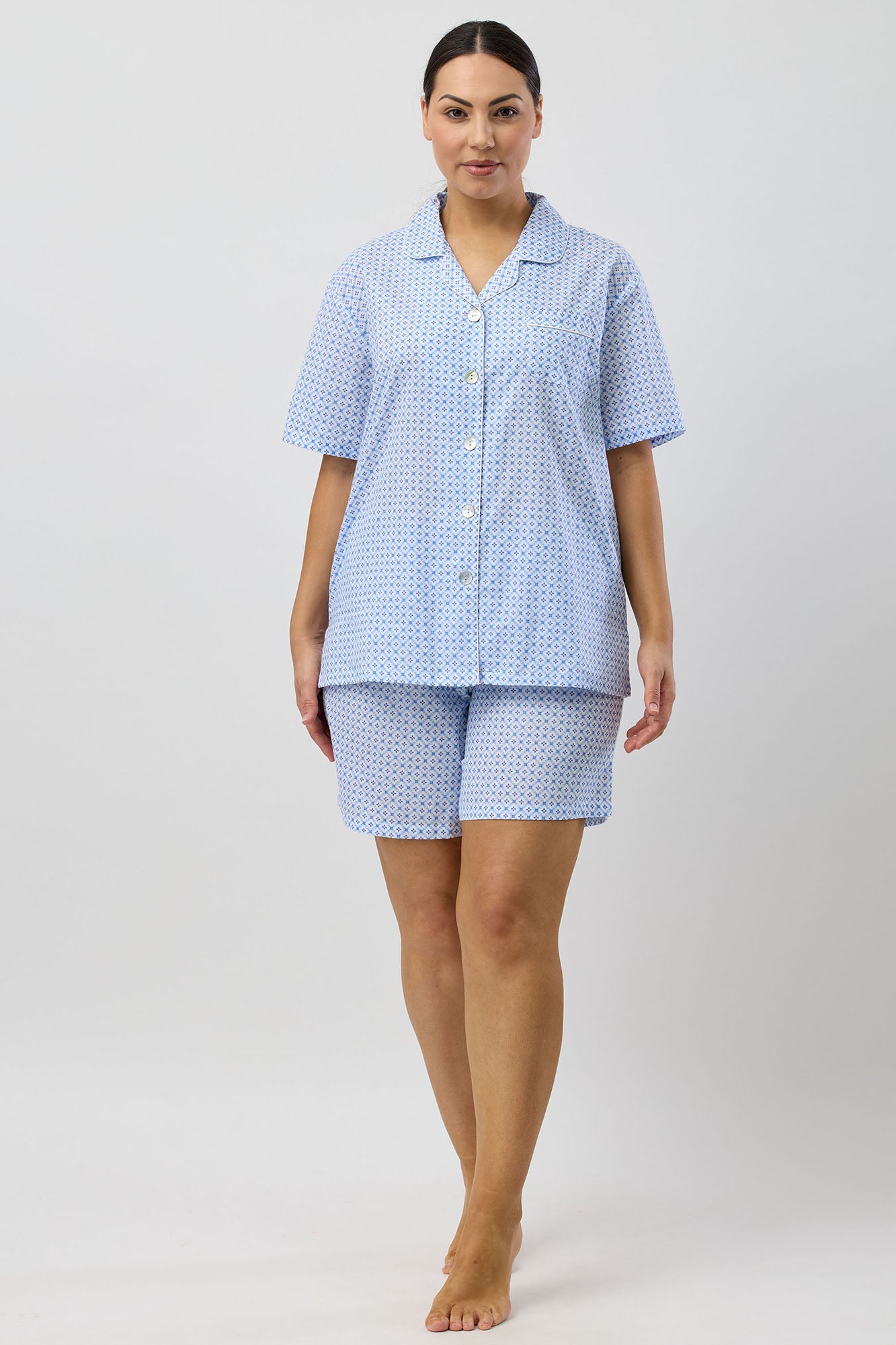 GEO SHORT PJ SET BLUE - SK506G5
