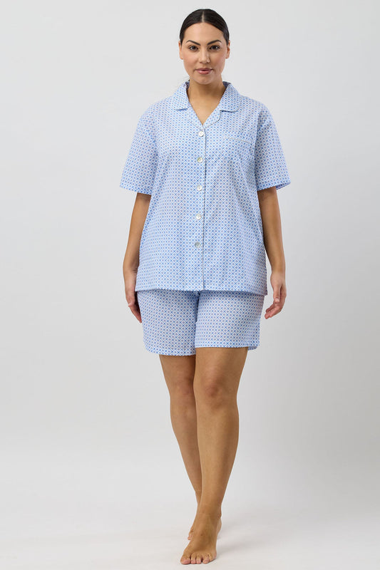 GEO SHORT PJ SET BLUE - SK506G5