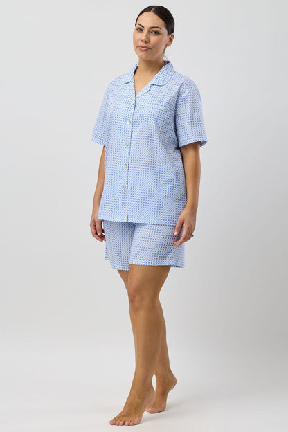 GEO SHORT PJ SET BLUE - SK506G5