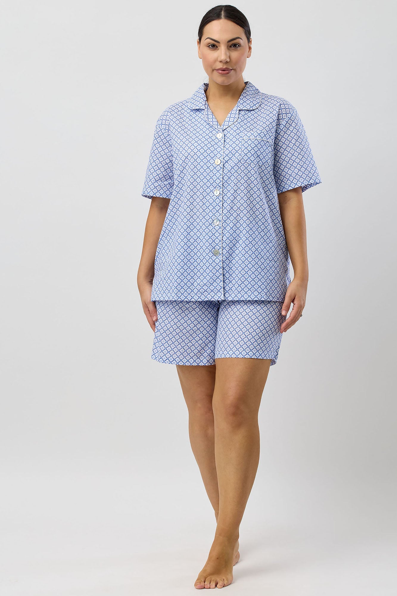 GEO SHORT PJ SET DENIM - SK506G5