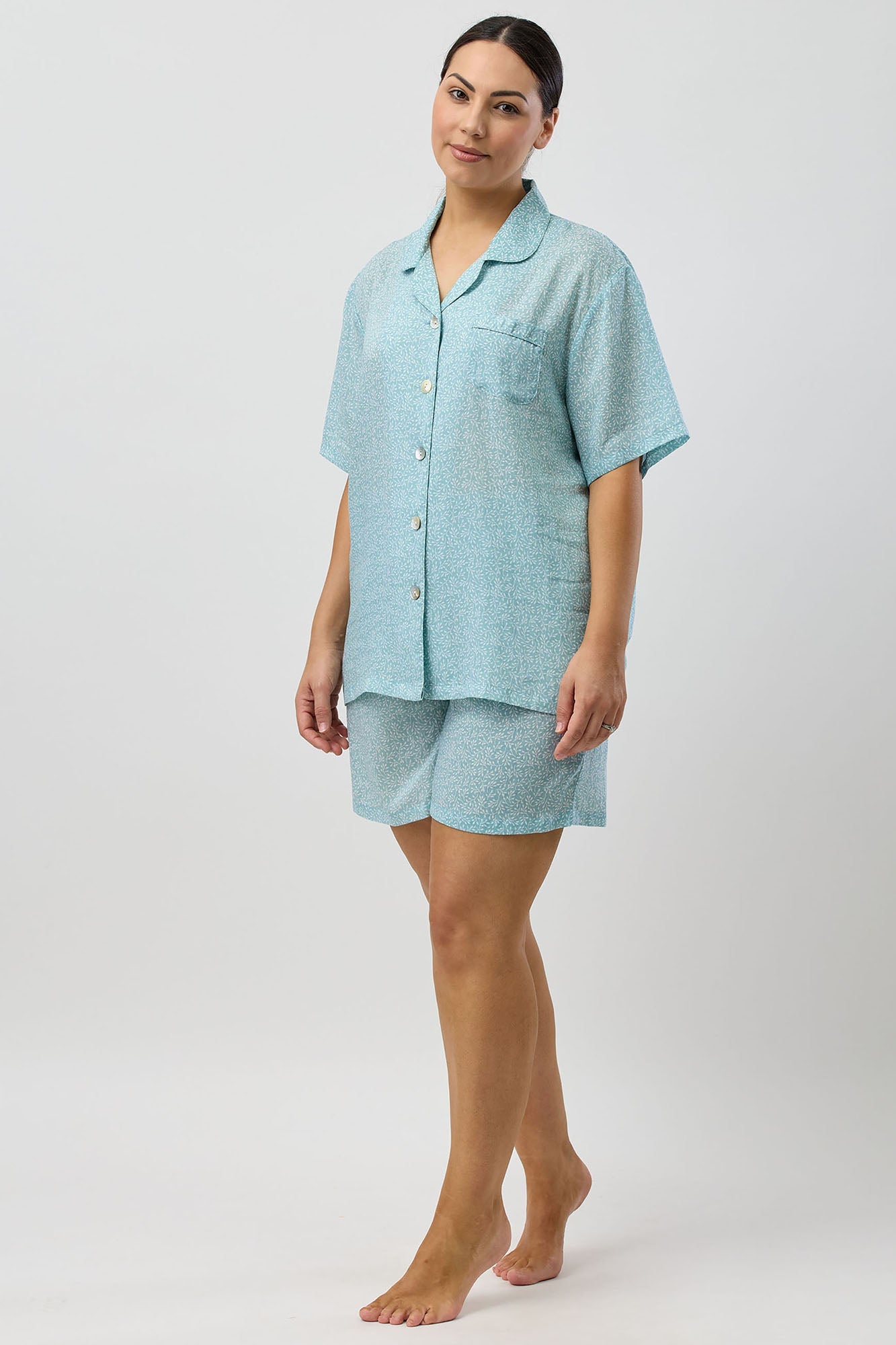 FOLIAGE SHORT PJ SET JADE - SK511F5