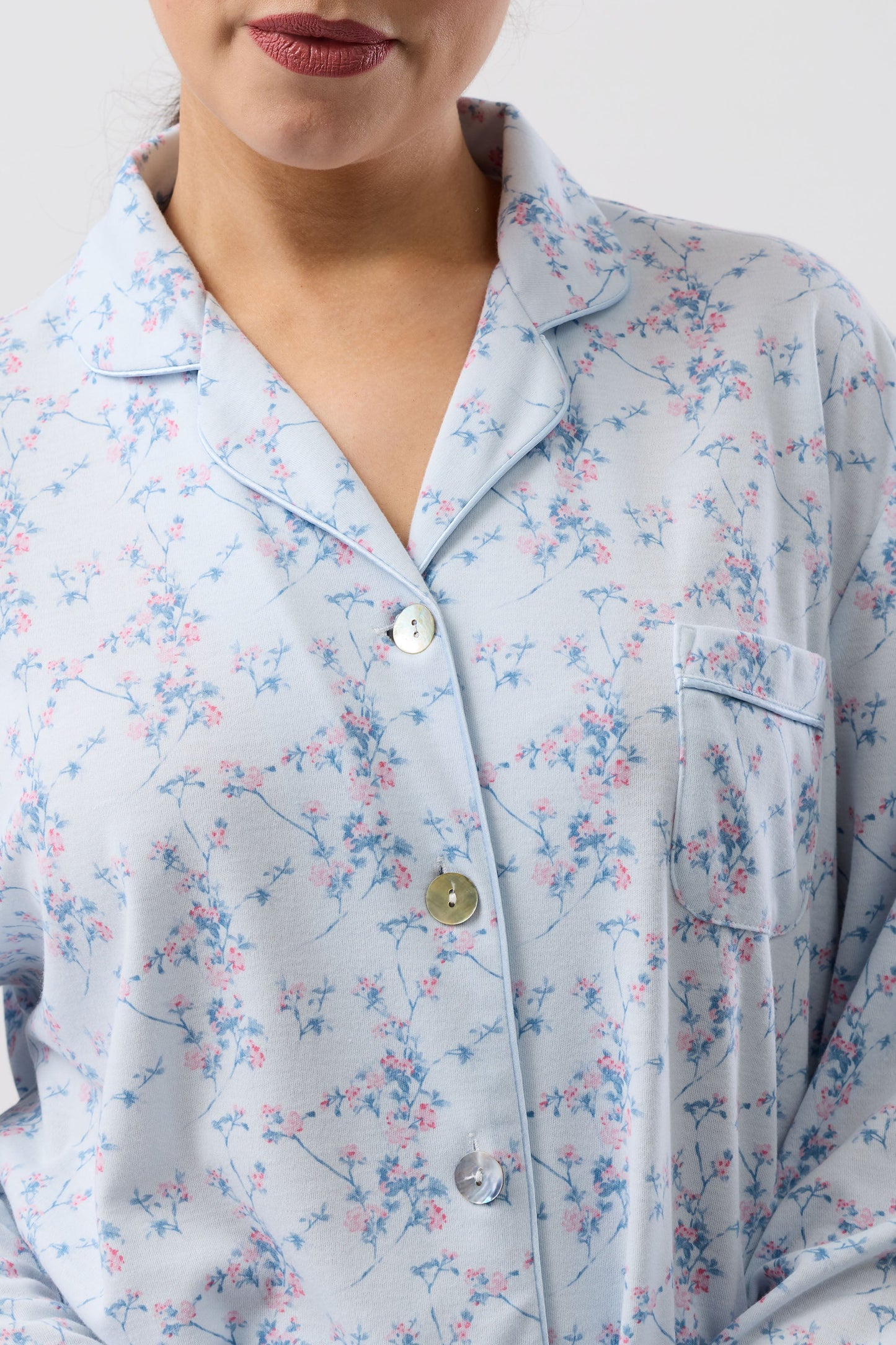 CHERRY BLOSSOM PJ SET BLUE - SK515C6