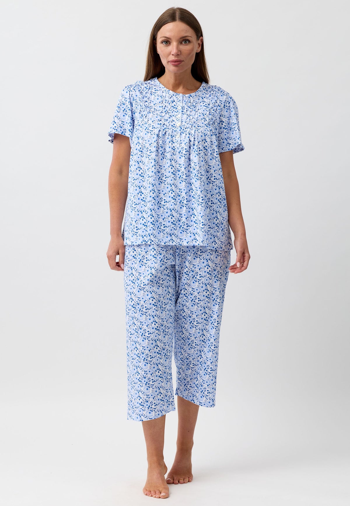 CAMELLIA 3/4 PJ SET BLUE - SK528C6