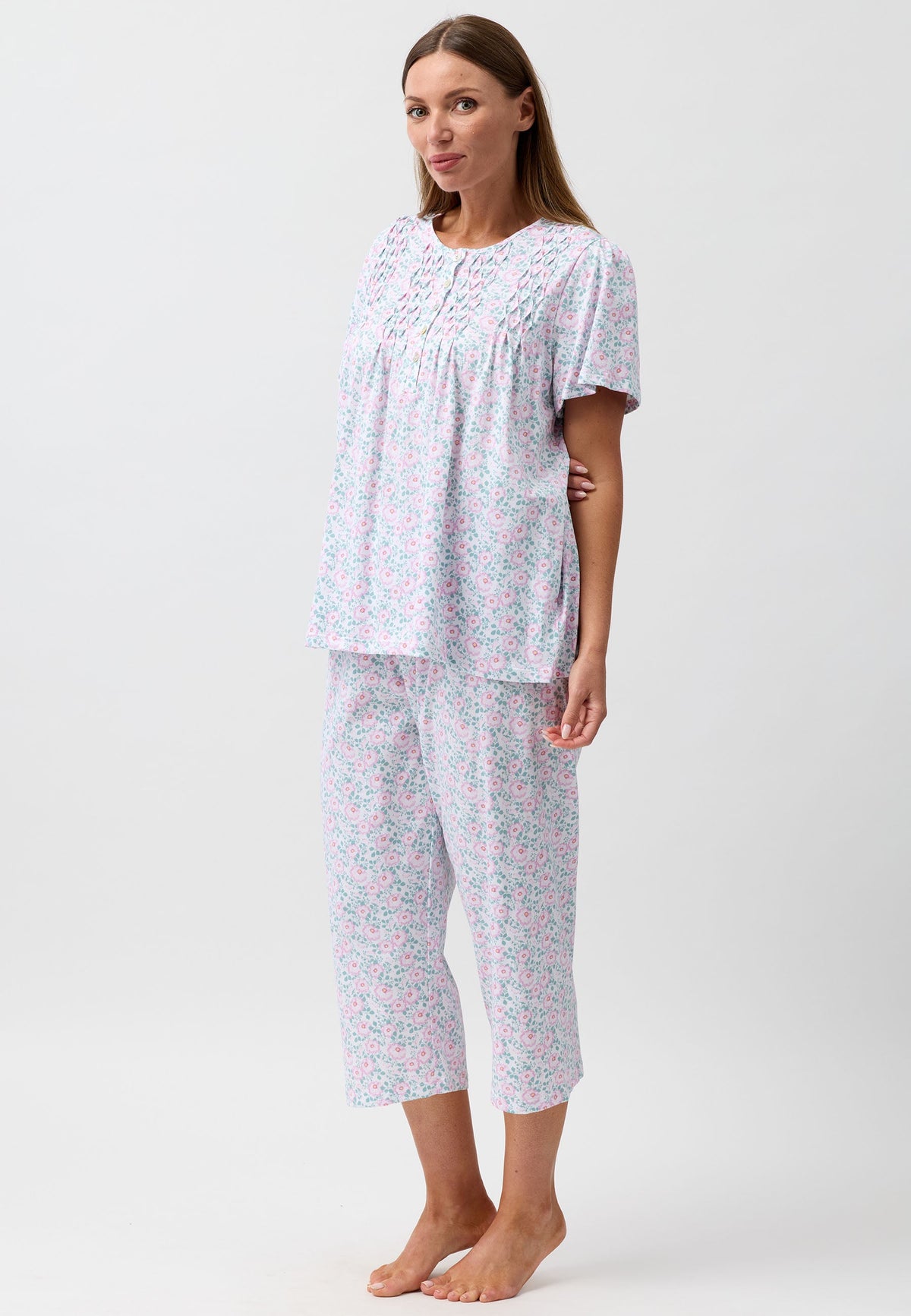 CAMELLIA 3/4 PJ SET PINK - SK528C6
