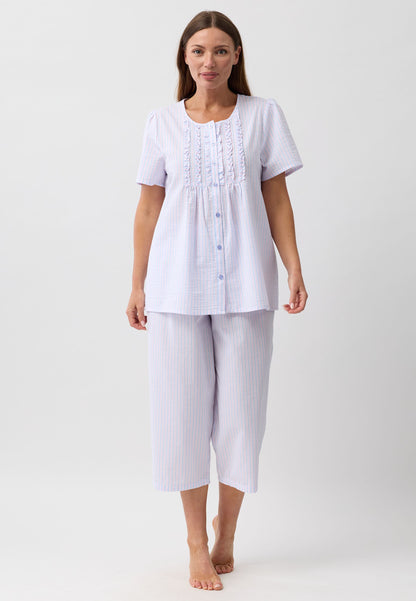 STRIPE 3/4 PJ SET PINK - SK529S6