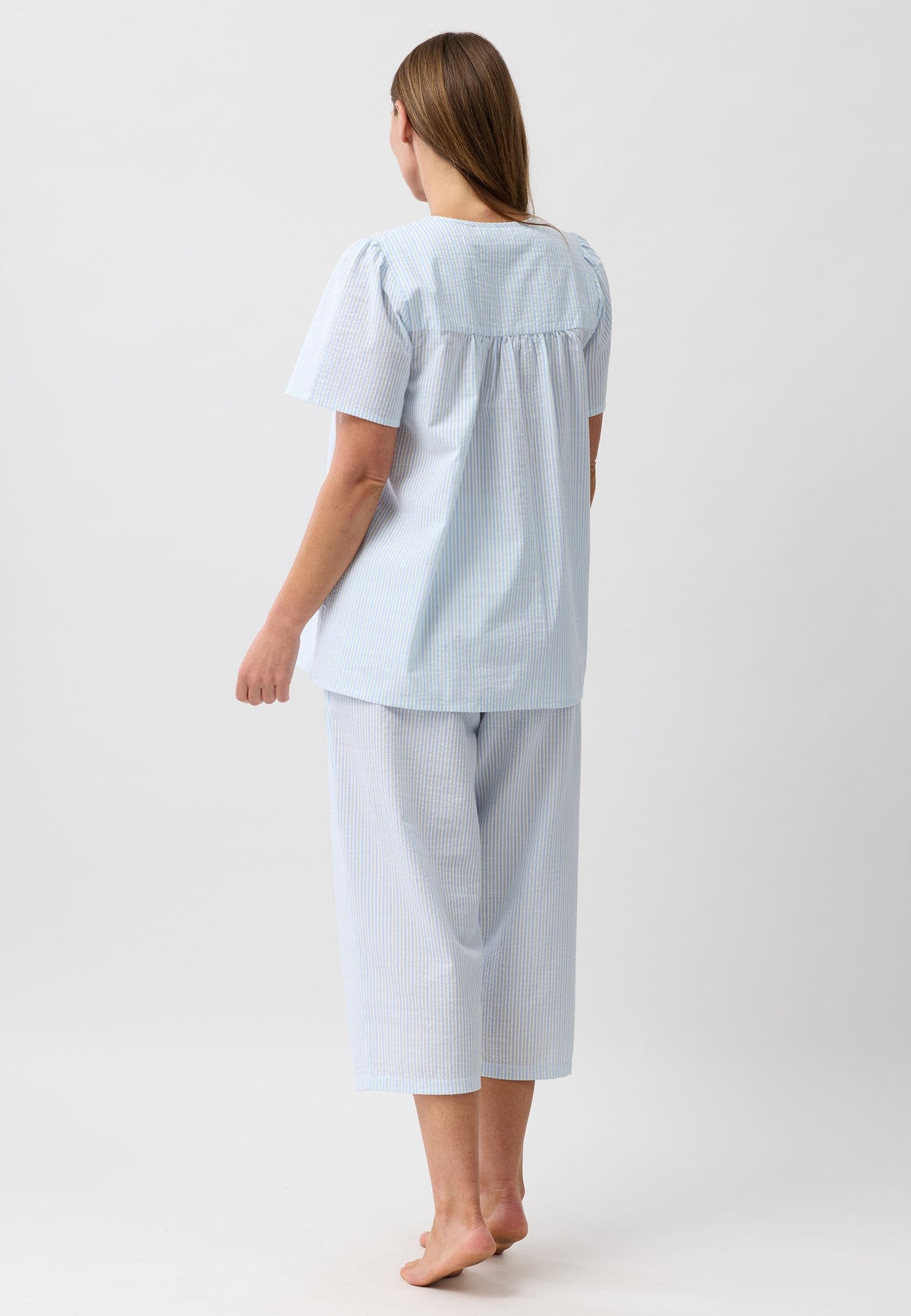 STRIPE 3/4 PJ SET SAGE - SK529S6