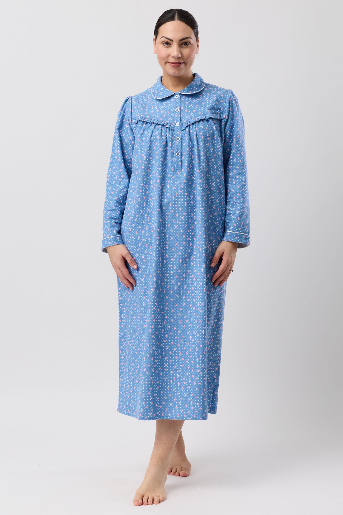 ROSE SPOT COLLAR NIGHTIE DENIM - SK618R6
