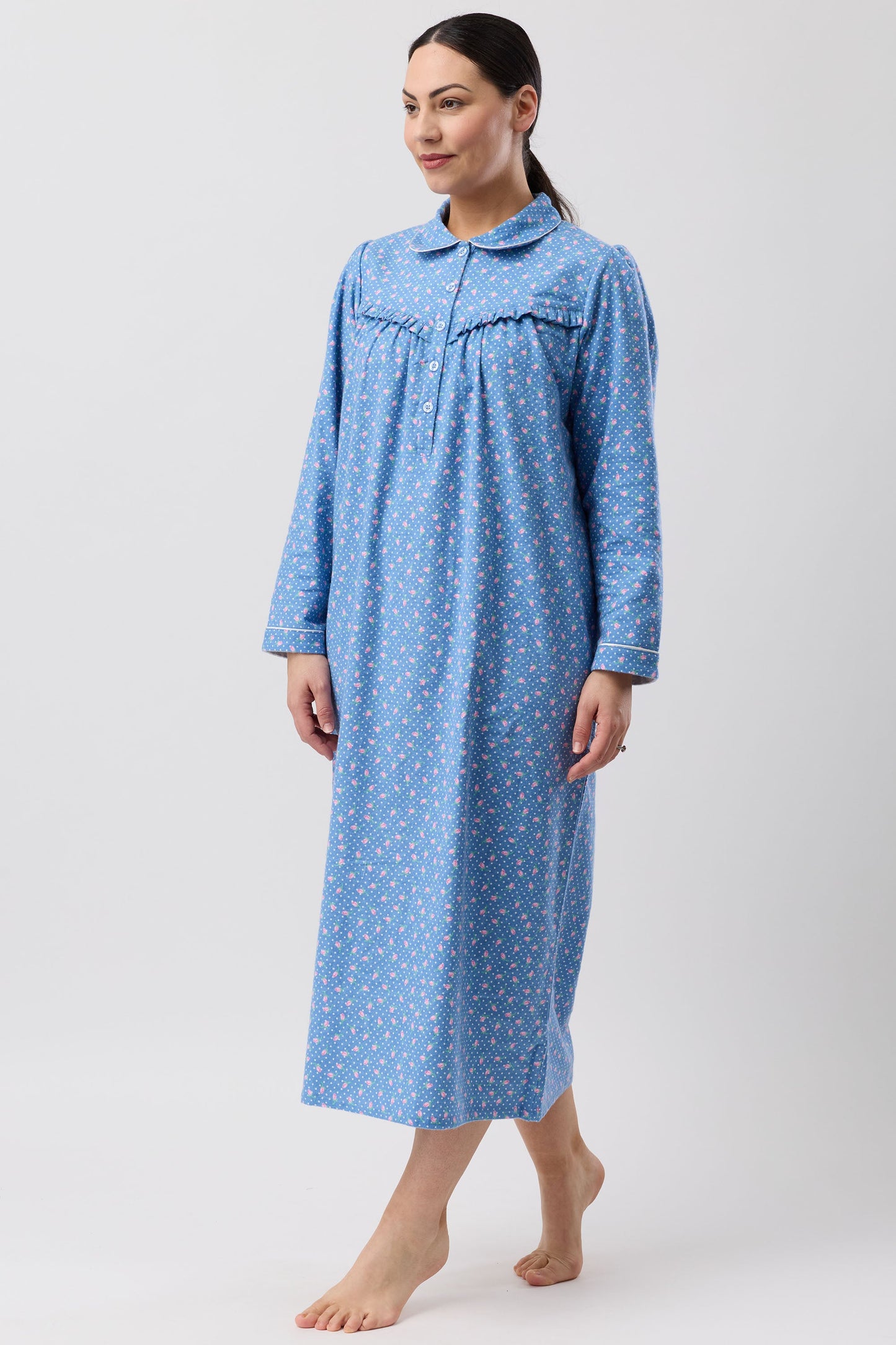 ROSE SPOT COLLAR NIGHTIE DENIM - SK618R6