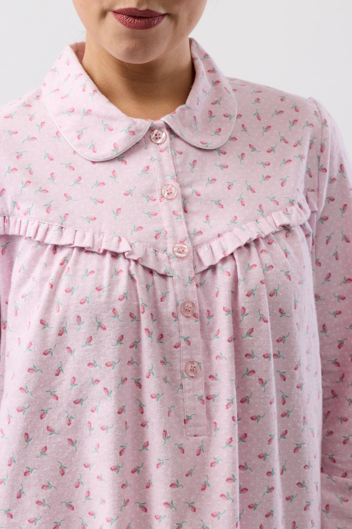 ROSE SPOT COLLAR NIGHTIE PINK - SK618R6