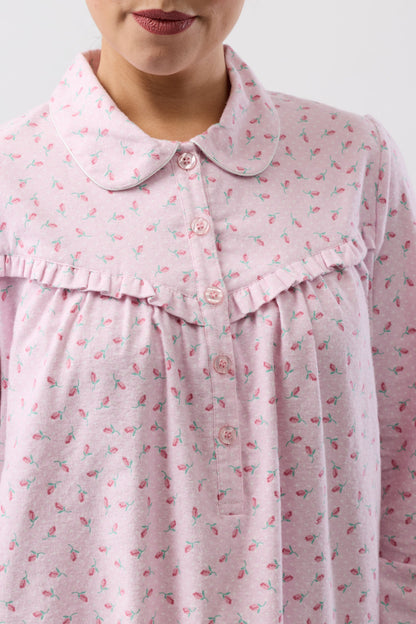 ROSE SPOT COLLAR NIGHTIE PINK - SK618R6