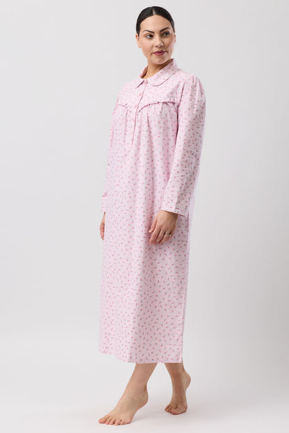ROSE SPOT COLLAR NIGHTIE PINK - SK618R6