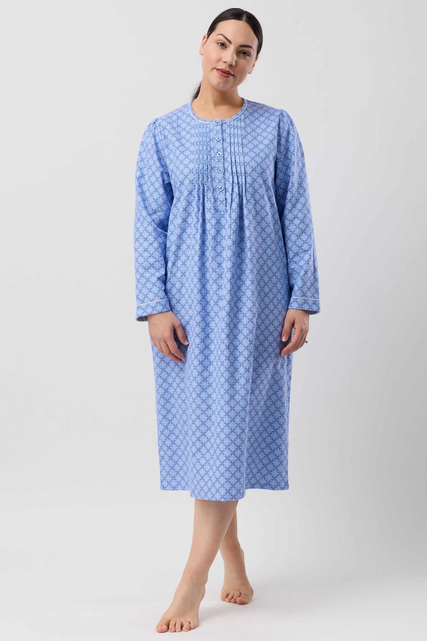 LATTICE NIGHTIE BLUE - SK628L6