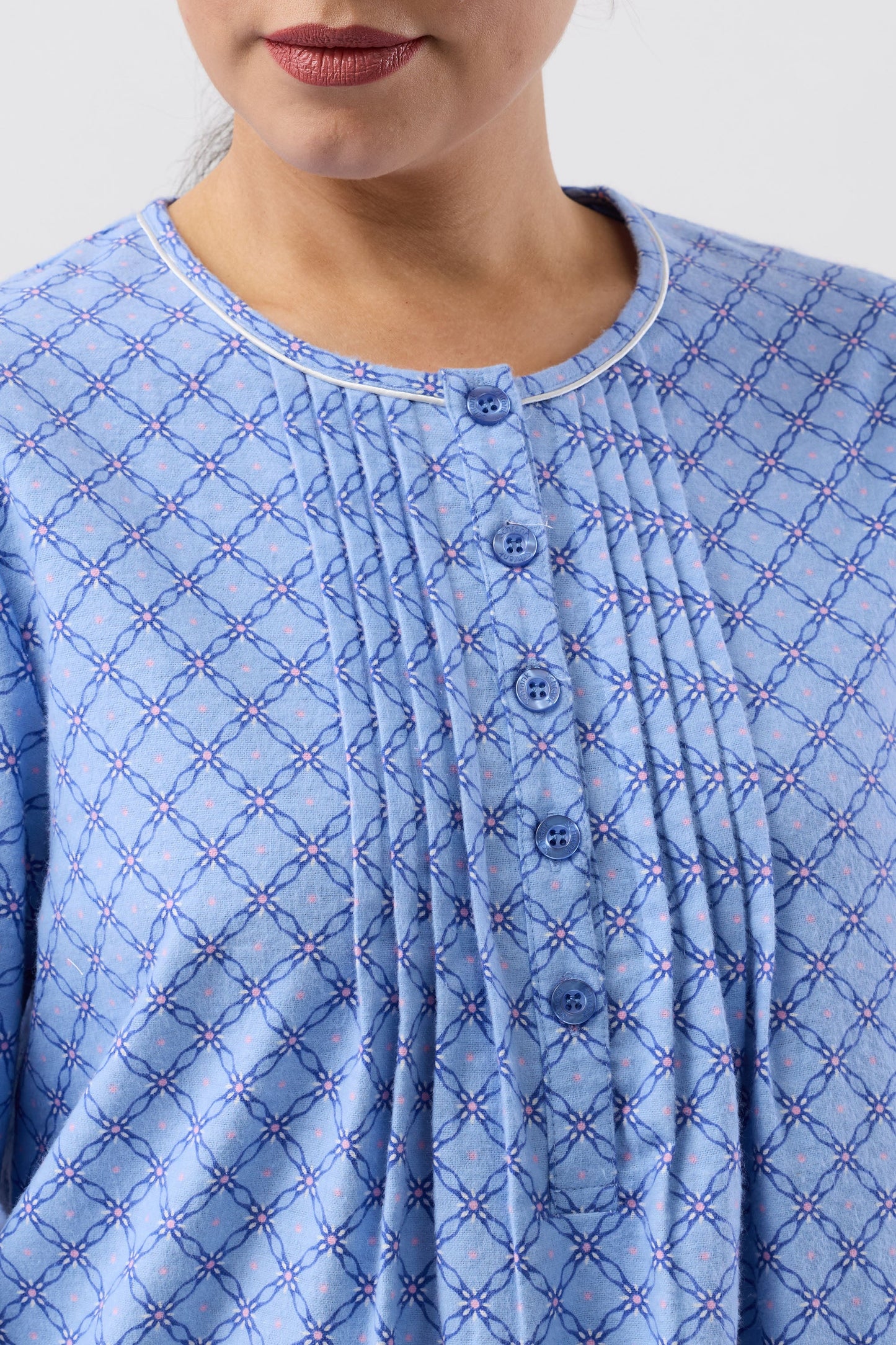 LATTICE NIGHTIE BLUE - SK628L6