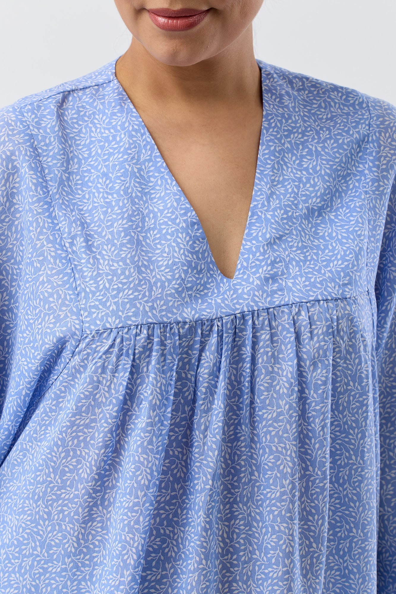 FOLIAGE SLEEP KAFTAN BLUE - SK705F5
