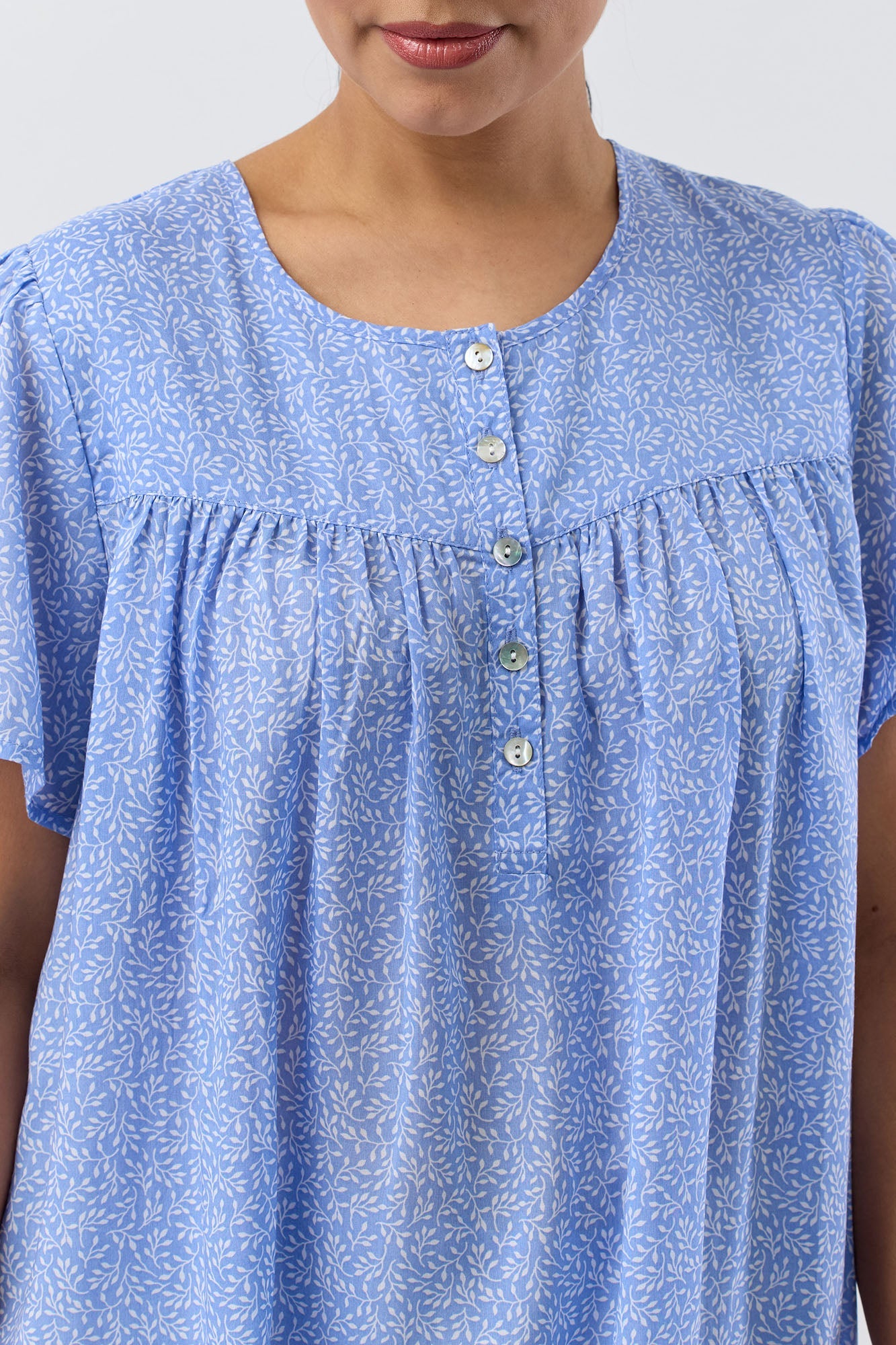 FOLIAGE NIGHTIE BLUE - SK709F5