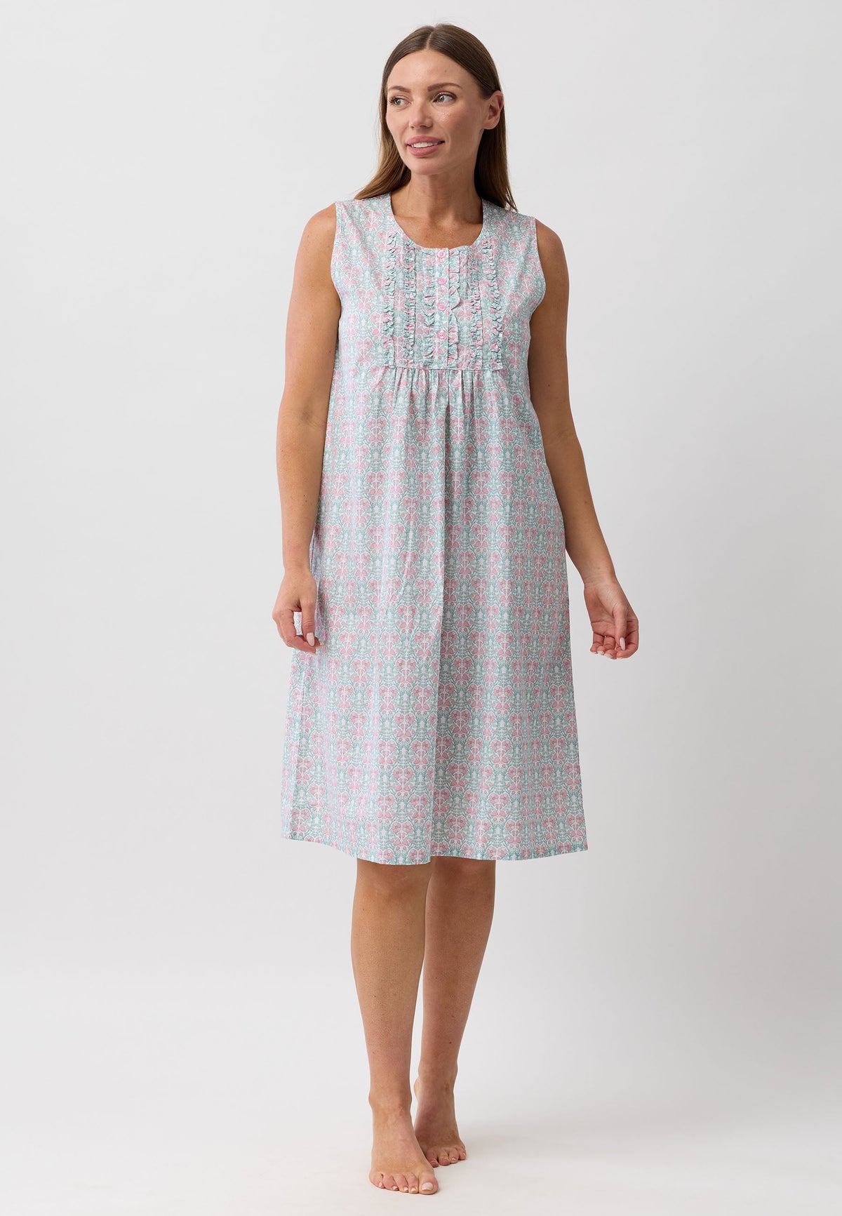 PRIMROSE SLEEVELESS NIGHTIE CORAL - SK807P6