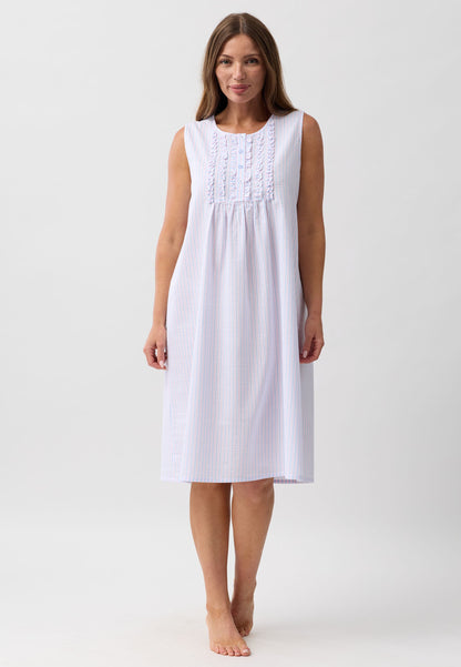 STRIPE SLEEVELESS NIGHTIE PINK - SK807S6