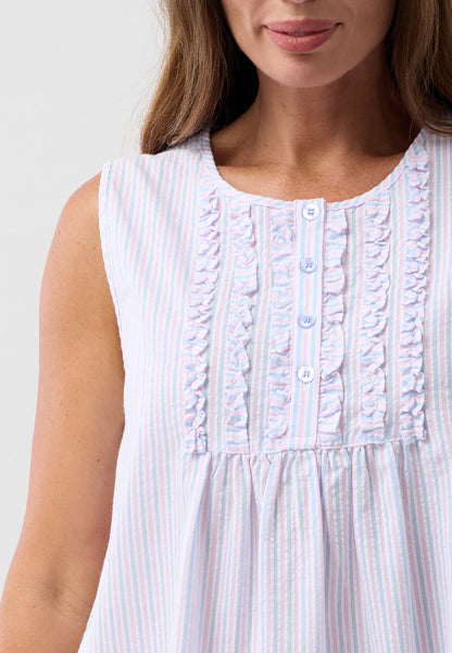 STRIPE SLEEVELESS NIGHTIE PINK - SK807S6