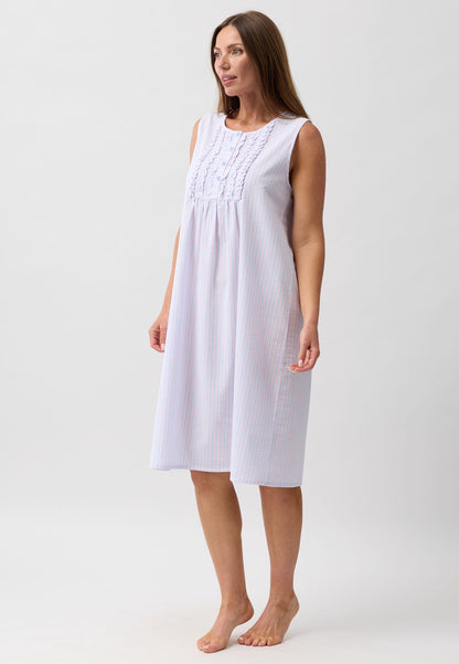 STRIPE SLEEVELESS NIGHTIE PINK - SK807S6