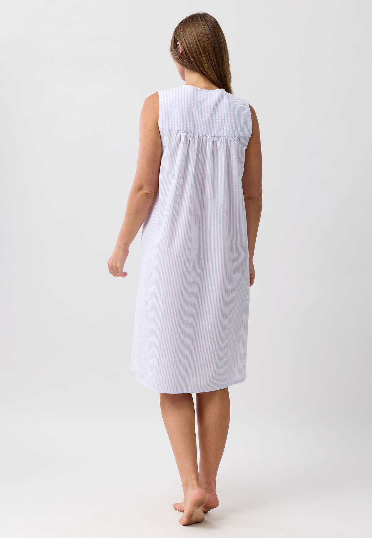 STRIPE SLEEVELESS NIGHTIE PINK - SK807S6