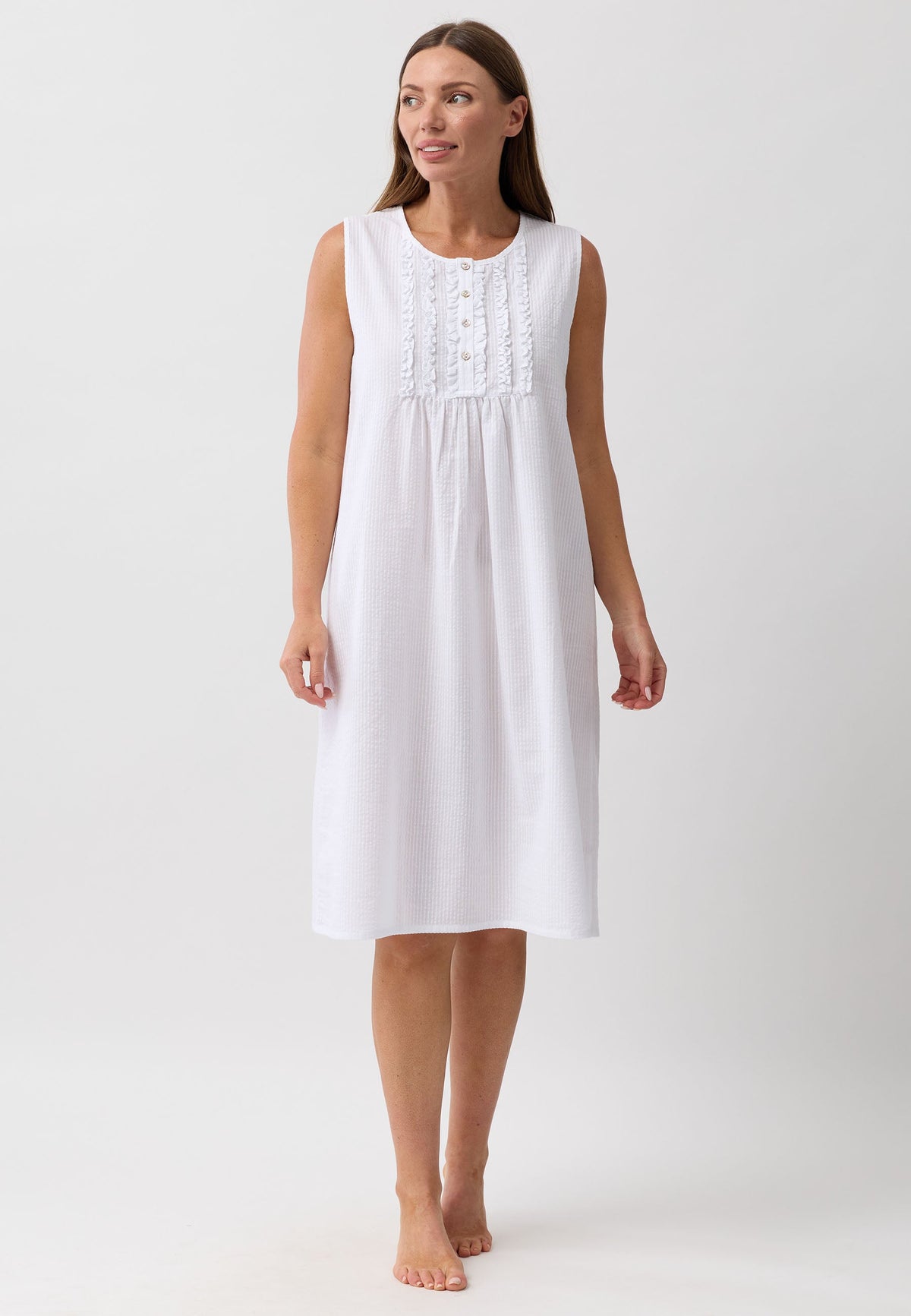 WHITE SLEEVELESS NIGHTIE WHITE - SK807W6