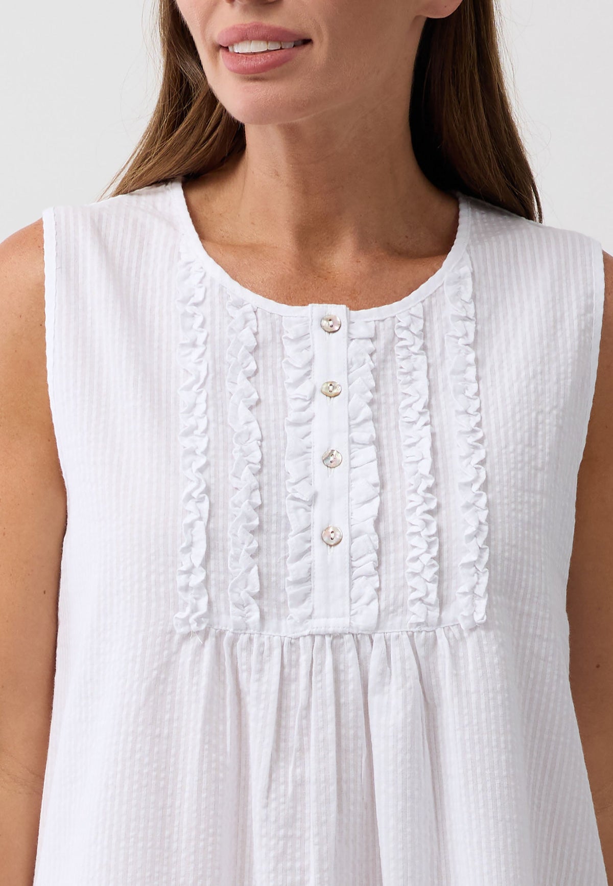 WHITE SLEEVELESS NIGHTIE WHITE - SK807W6