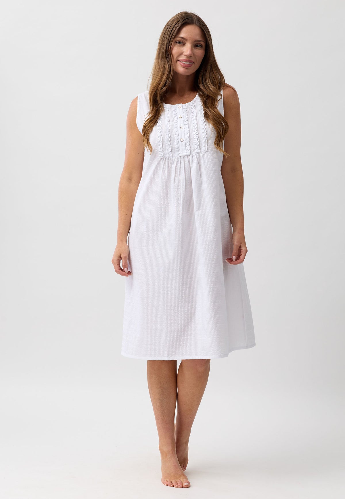 WHITE SLEEVELESS NIGHTIE WHITE - SK807W6