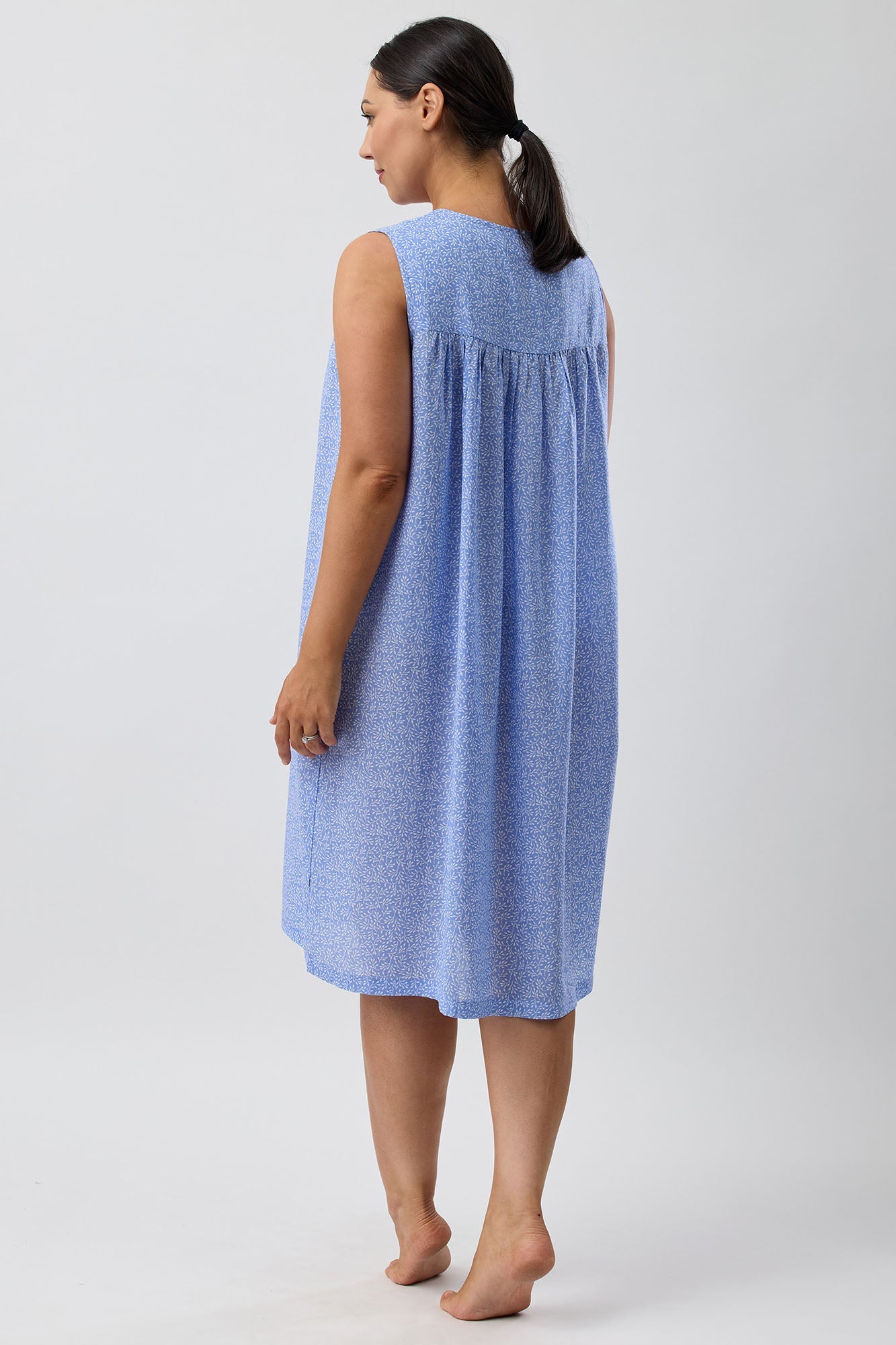 FOLIAGE SLEEVELESS NIGHTIE BLUE - SK809F5