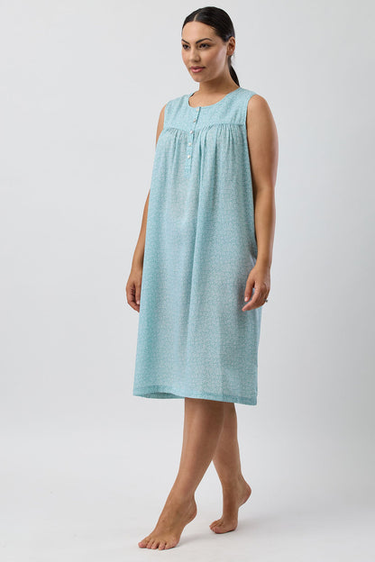 FOLIAGE SLEEVELESS NIGHTIE JADE - SK809F5