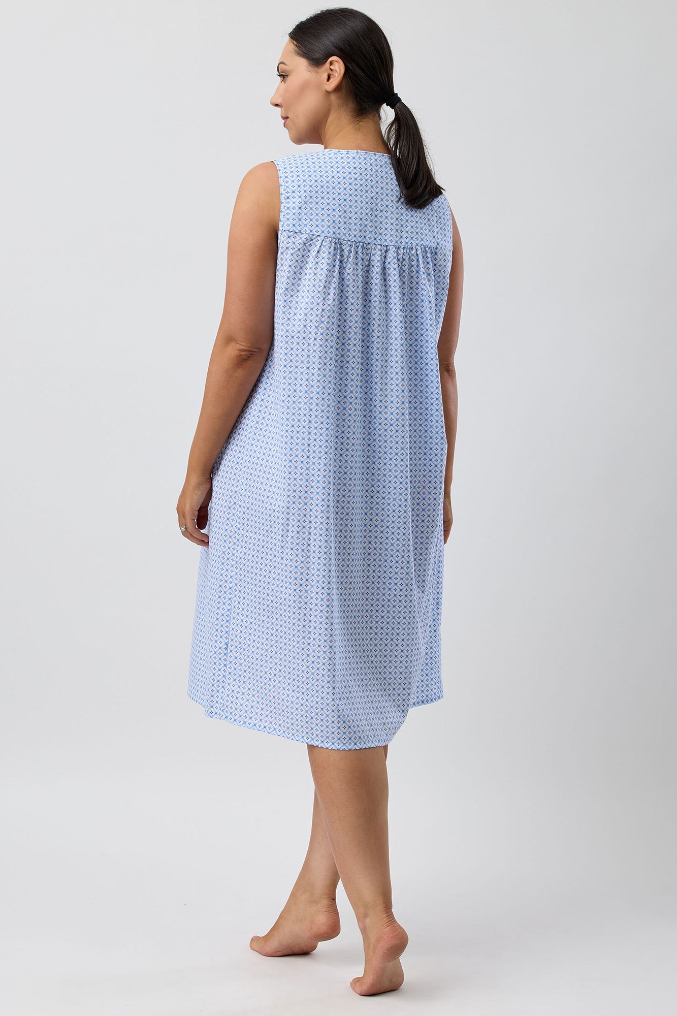 GEO SLEEVELESS NIGHTIE BLUE - SK813G5