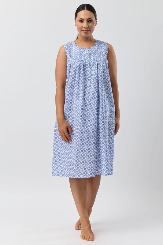 GEO SLEEVELESS NIGHTIE DENIM - SK813G5