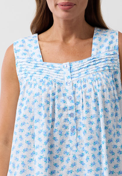 ROSEBUD SLEEVELESS NIGHTIE BLUE - SK817R6