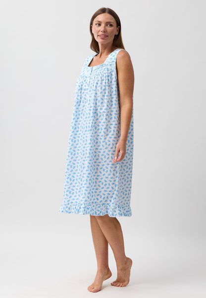 ROSEBUD SLEEVELESS NIGHTIE BLUE - SK817R6