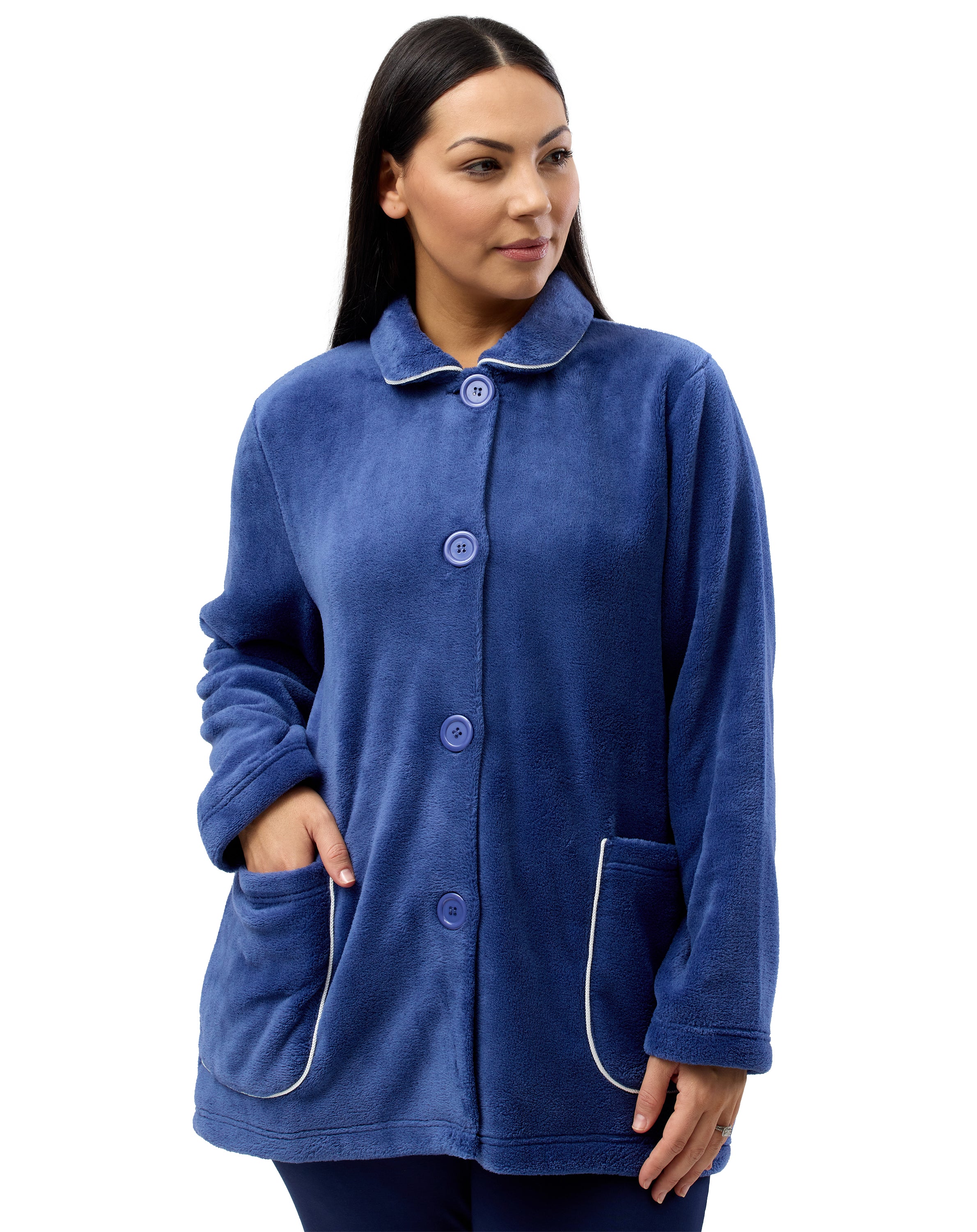 Line Set Sleep Jacket BED JACKET INDIGO - SK920 – The Sleep Club