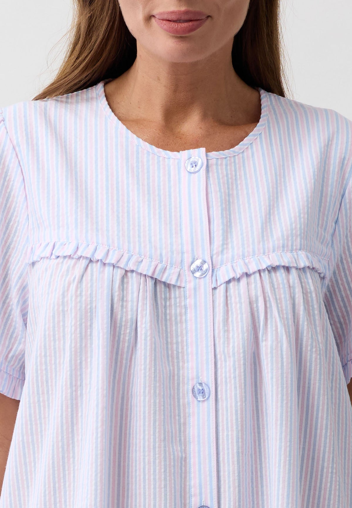 STRIPE BRUNCH COAT PINK - SK926S6