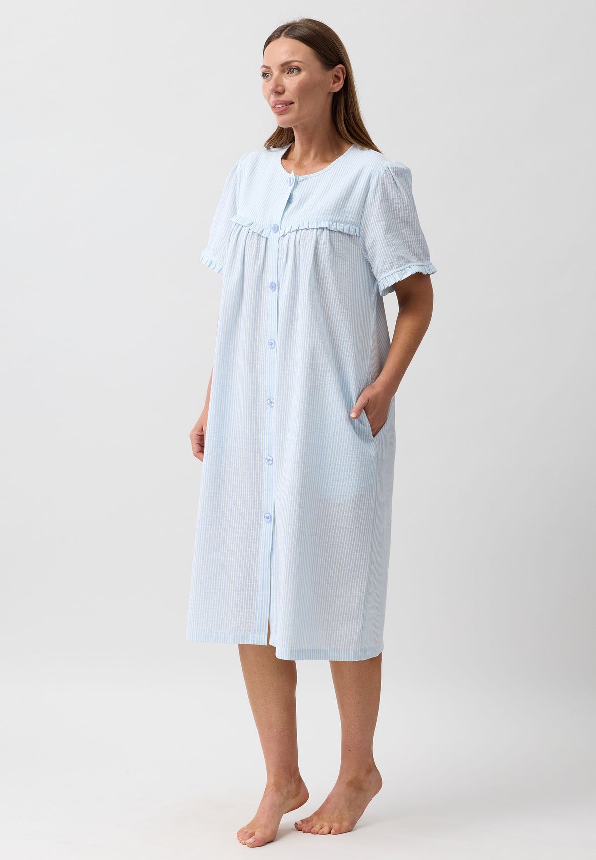 STRIPE BRUNCH COAT SAGE - SK926S6