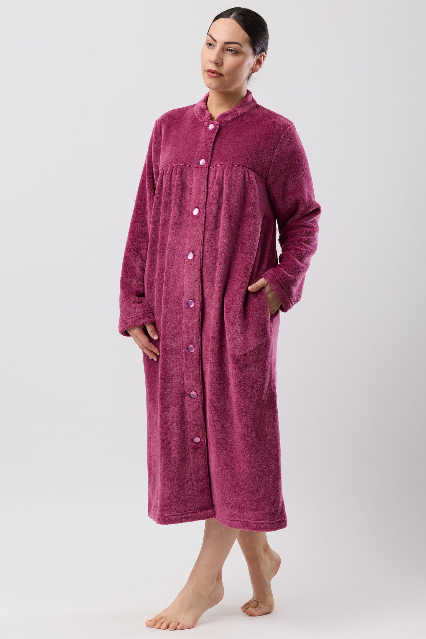 BUTTON GOWN - MID 120cm BERRY - SK941