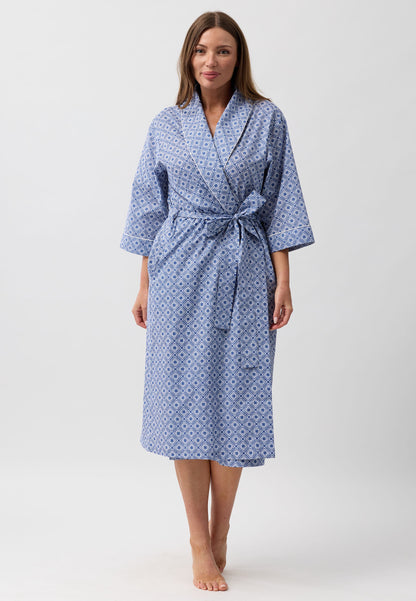 MOROCCO WRAP ROBE NAVY - SK951M6