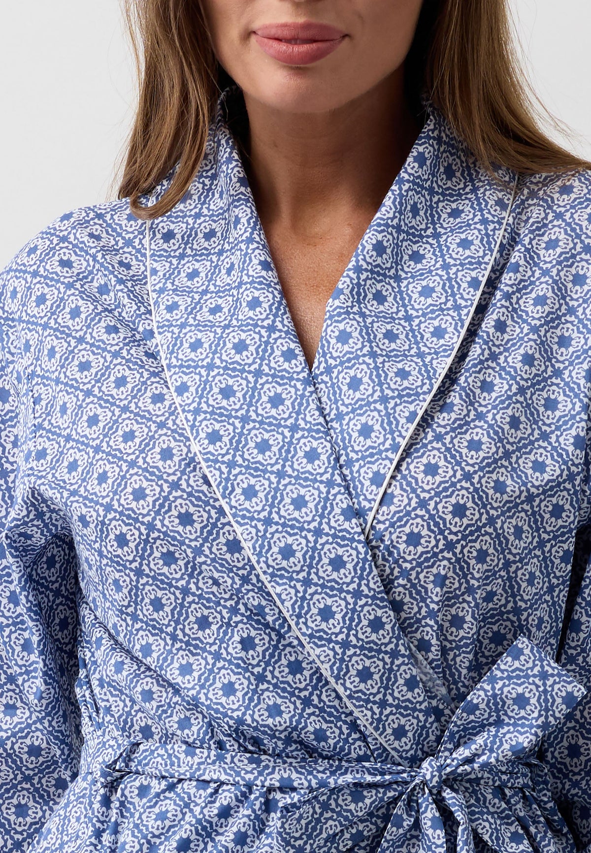 MOROCCO WRAP ROBE NAVY - SK951M6