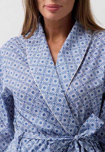 MOROCCO WRAP ROBE NAVY - SK951M6