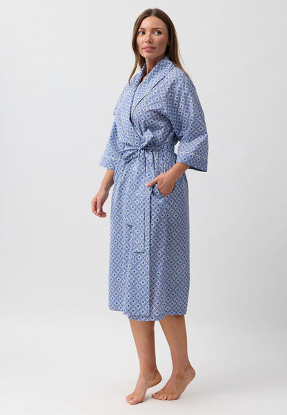 MOROCCO WRAP ROBE NAVY - SK951M6