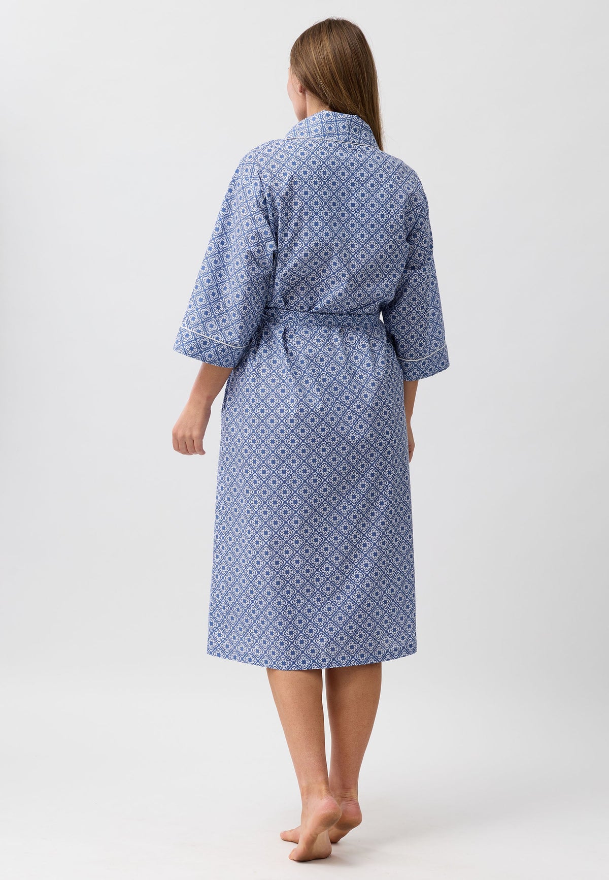 MOROCCO WRAP ROBE NAVY - SK951M6