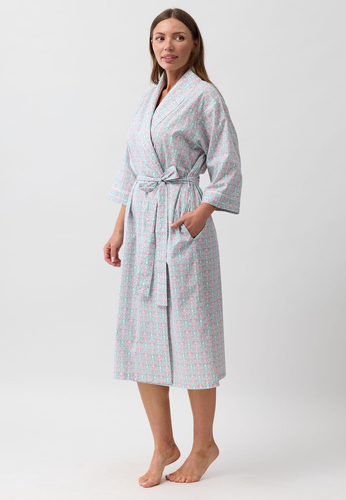 PRIMROSE WRAP ROBE CORAL - SK951P6