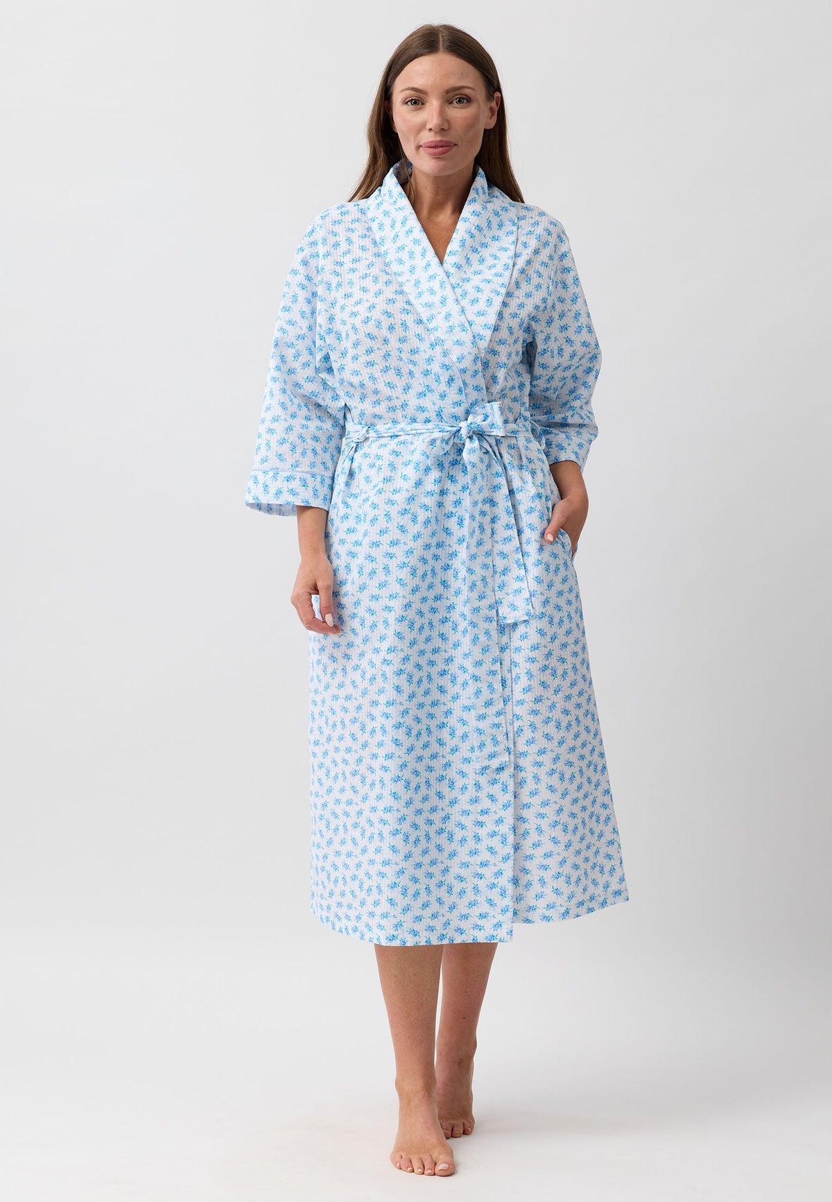 ROSEBUD WRAP ROBE BLUE - SK951R6