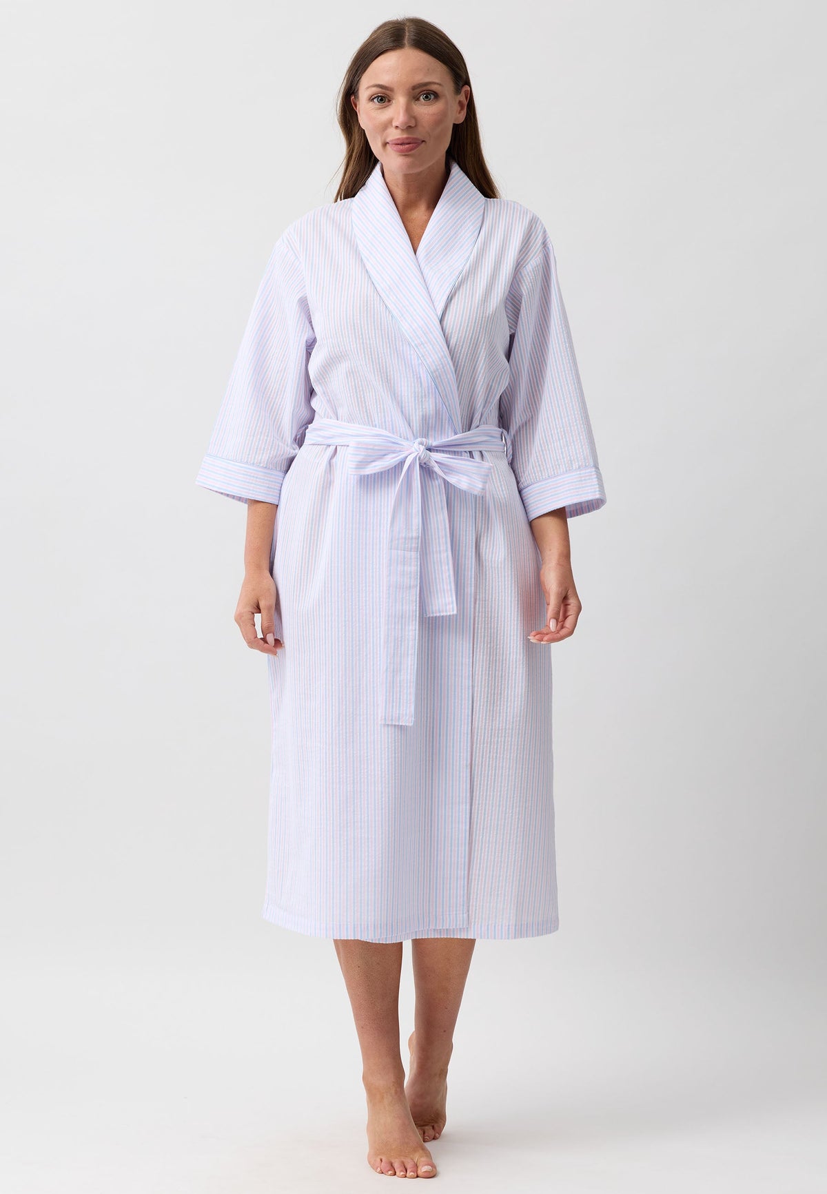 STRIPE WRAP ROBE PINK - SK951S6