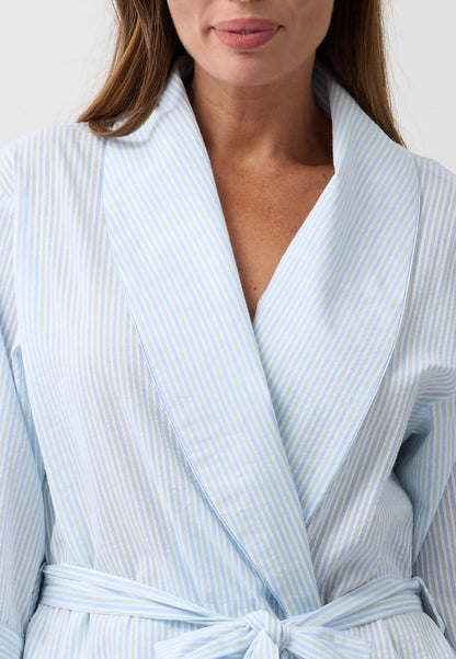 STRIPE WRAP ROBE SAGE - SK951S6