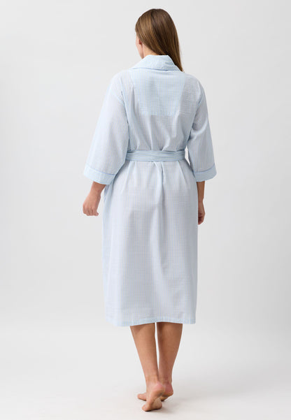STRIPE WRAP ROBE SAGE - SK951S6
