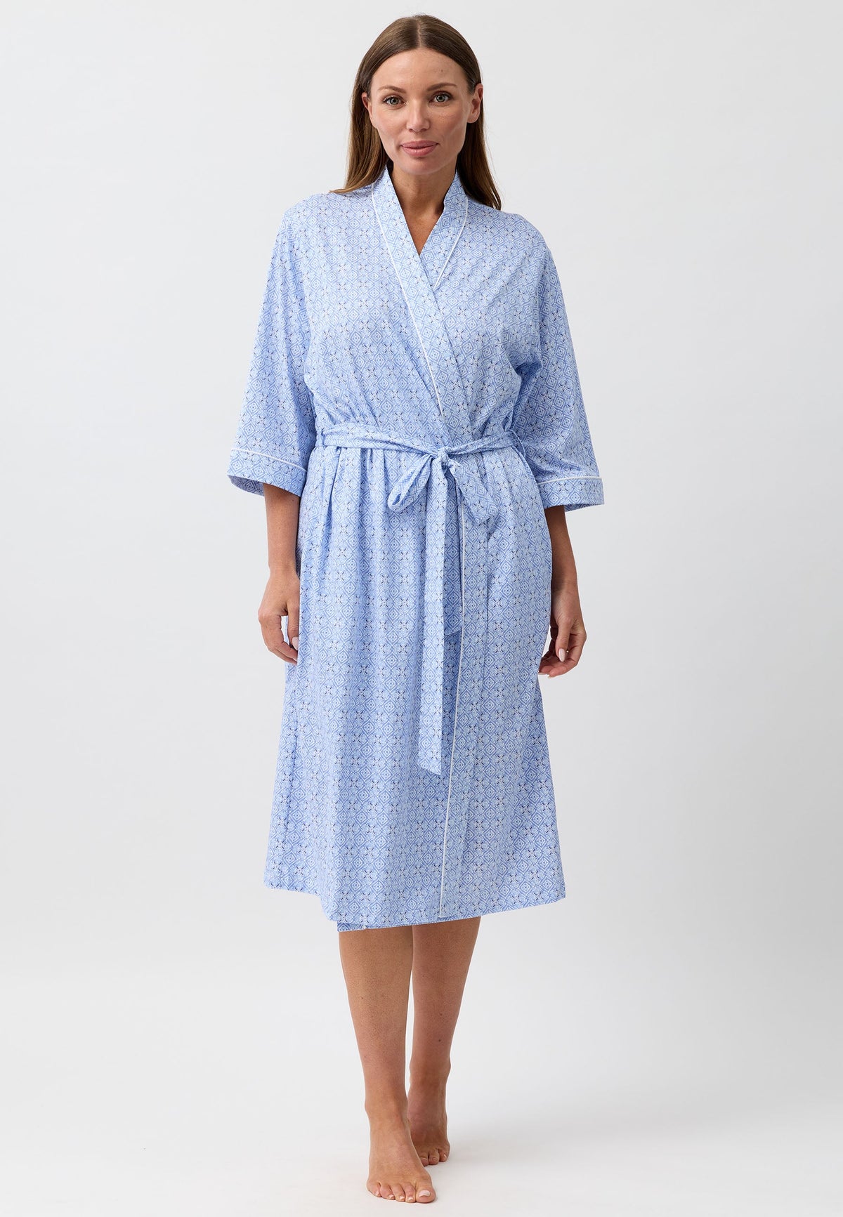 BATIK WRAP ROBE DENIM - SK952B6